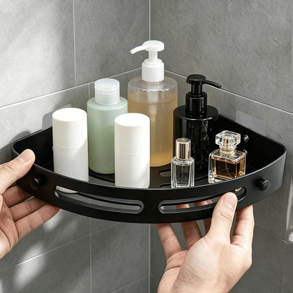 1PC Shower Caddy Adhesive Large Capacity Rustproof Shower Organizer with Soap Holder No Drilling Shelf for Bathroom Storage, Black1