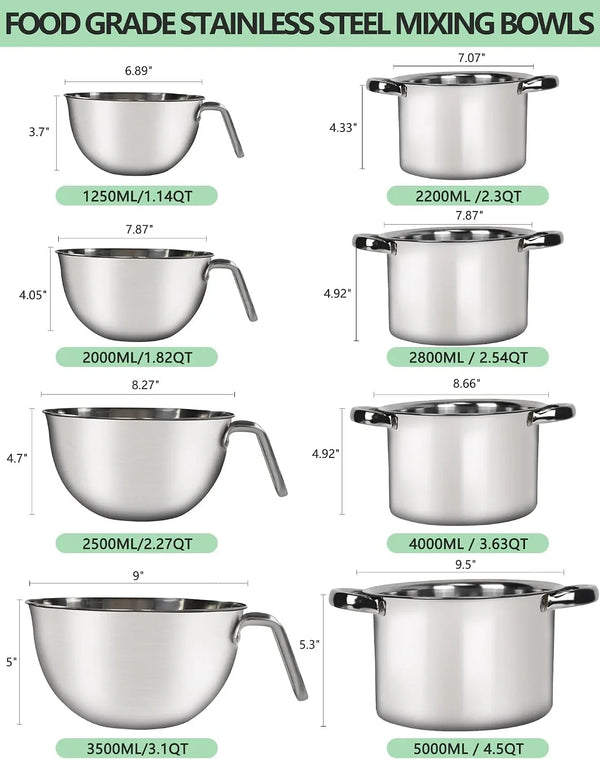 3.1QT Double Boiler Chocolate Melting Pot with 4.5QT Stainless Steel Pot | 304 Food-Grade Steel, Rust-Proof. Melt Chocolate, Butter, Candy, Wax, Soap. Stovetop Safe, Dishwasher Safe5