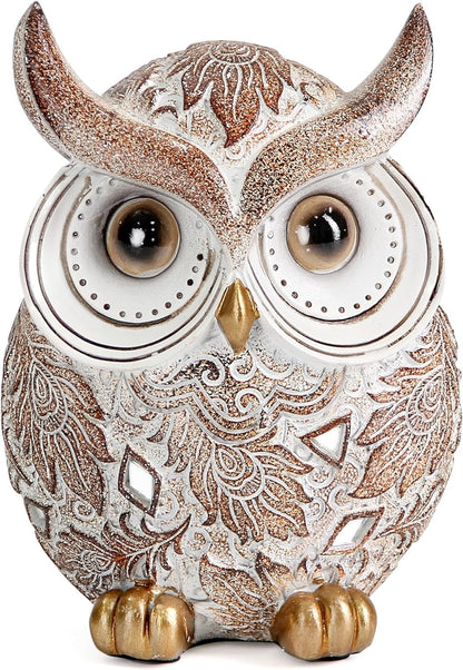 Owl Statue and Figurine for Home Decor Accents Adorable Owl for Shelf Bookshelf Bedroom Living Room Office Table Desk Modern Decorations Animal Sculpture for Birds Lovers1