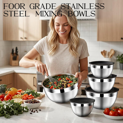 Mixing Bowls with Lids Set of 5, 1.5/2/2.5/3.5/4.5 Qt7