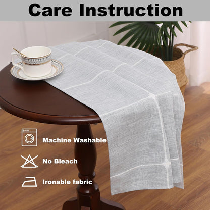 Small Square Tablecloth Plaid End Table Cloth 24" X 24" 2 PCS Grey5