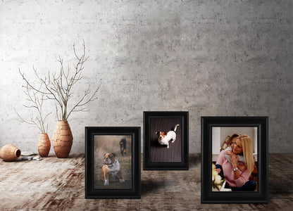 5X7 Picture Frames Black Wood Pattern High Definition Glass for Table Top Display and Wall Mounting Photo Frame，Pack of 45