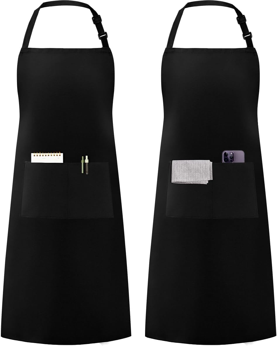apron-for-men-women-adjustable-cooking-kitchen-apron-with-2-pockets-machine-washable-firm-stitching-stain-resistance-long-tie-straps-2-pockets-versatility-unisex-use-gift-bbq