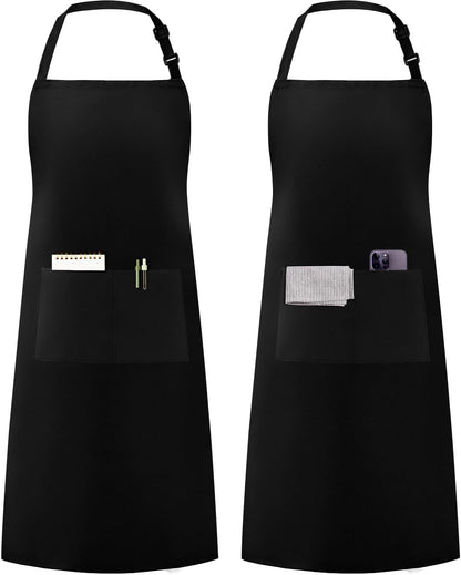 Apron for Men Women, Adjustable Cooking Kitchen Apron with 2 Pockets | Machine Washable, Firm Stitching, Stain Resistance, Long Tie Straps, 2 Pockets, Versatility, Unisex Use, Gift, BBQ1
