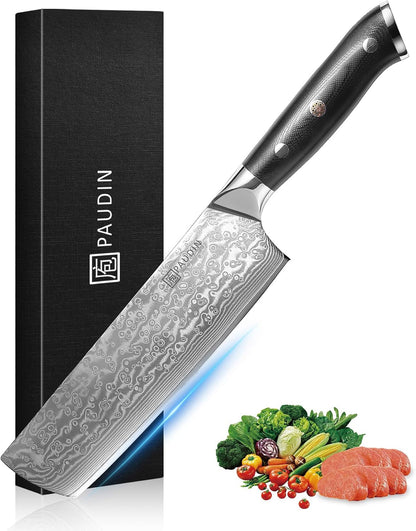 7 Inch Nakiri Knife, Ultra Sharp Damascus Kitchen Knife1