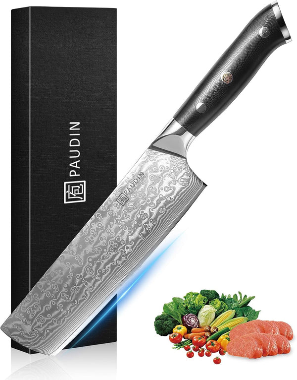 7 Inch Nakiri Knife, Ultra Sharp Damascus Kitchen Knife1