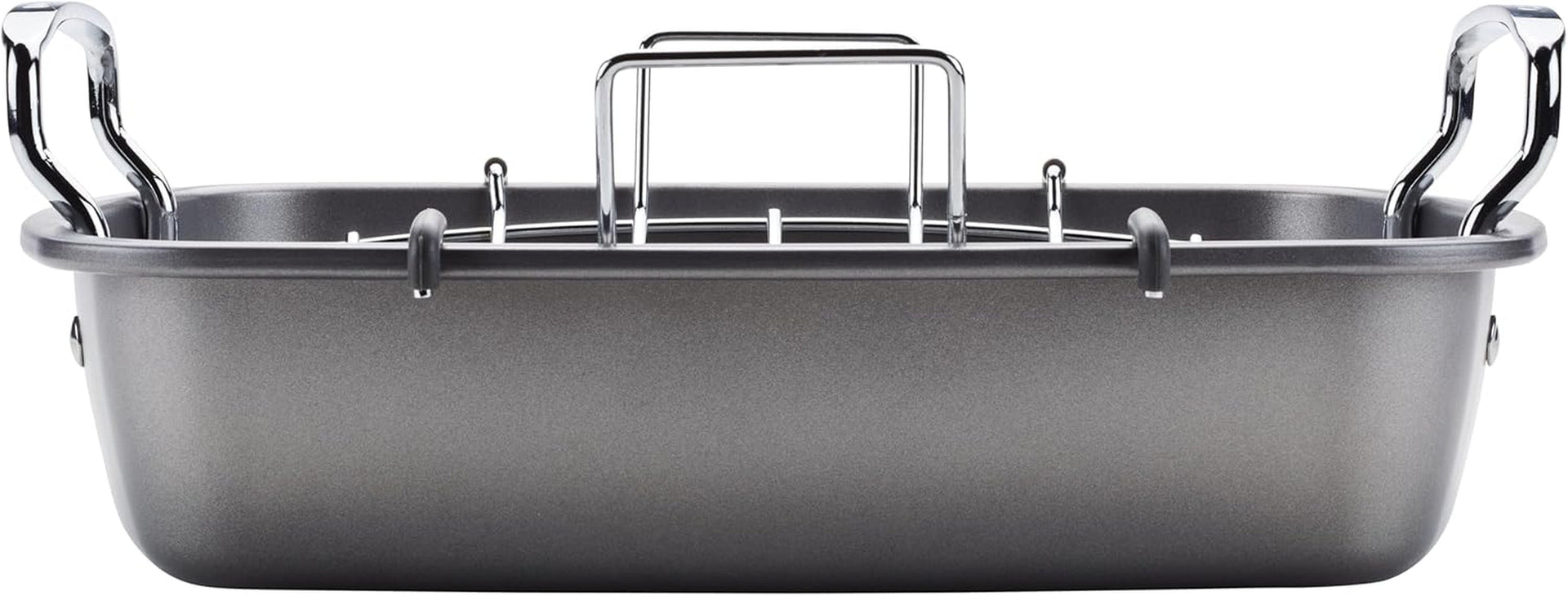 total-bakeware-nonstick-roaster-roasting-pan-with-rack-17-inch-x-13-inch-gray