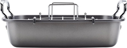 Total Bakeware Nonstick Roaster, Roasting Pan with Rack, 17-Inch X 13-Inch, Gray3