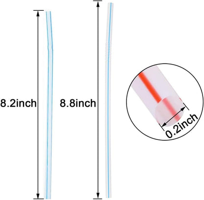 200 Pcs Plastic Straws Disposable -Straws Drinking Plastic -8.8Inch Long Bendy Straws -Flexible Bendable Drinking Straw5