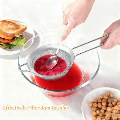 3Pcs Fine Mesh Strainer with Handle, Small Sifter Strainers Set, Stainless Steel Sieve Colander for Kitchen Baking Juice Quinoa Food Flour7