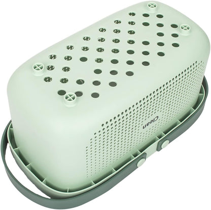 Plastic Storage Basket with Handle Portable Shower Caddy Tote Organizer Basket Bin for Bathroom Kitchen Dorm Room Bedroom, Green3