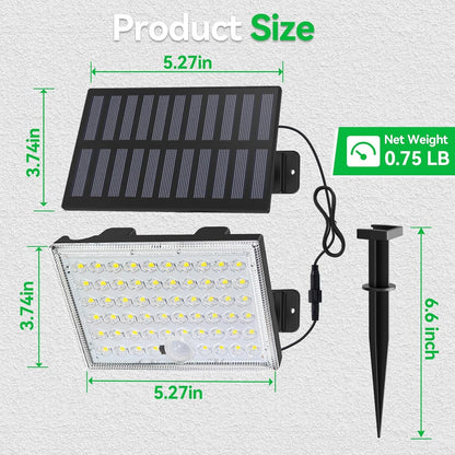 Solar Lights Outdoor, 3 Modes Solar Security Lights Motion Sensor 1 Pack2