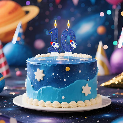 Astronaut Number 1 Birthday Candle for Cake - Space Universe Themed Cake Topper and Party Decoration for Boys, Sparkler for Anniversary Celebrations (Number 1)6