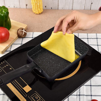 Tamagoyaki Pan, Japanese Omelette Pan Nonstick with Silicone Spatula, Square Egg Pan 7 X 5 Inches, Black6