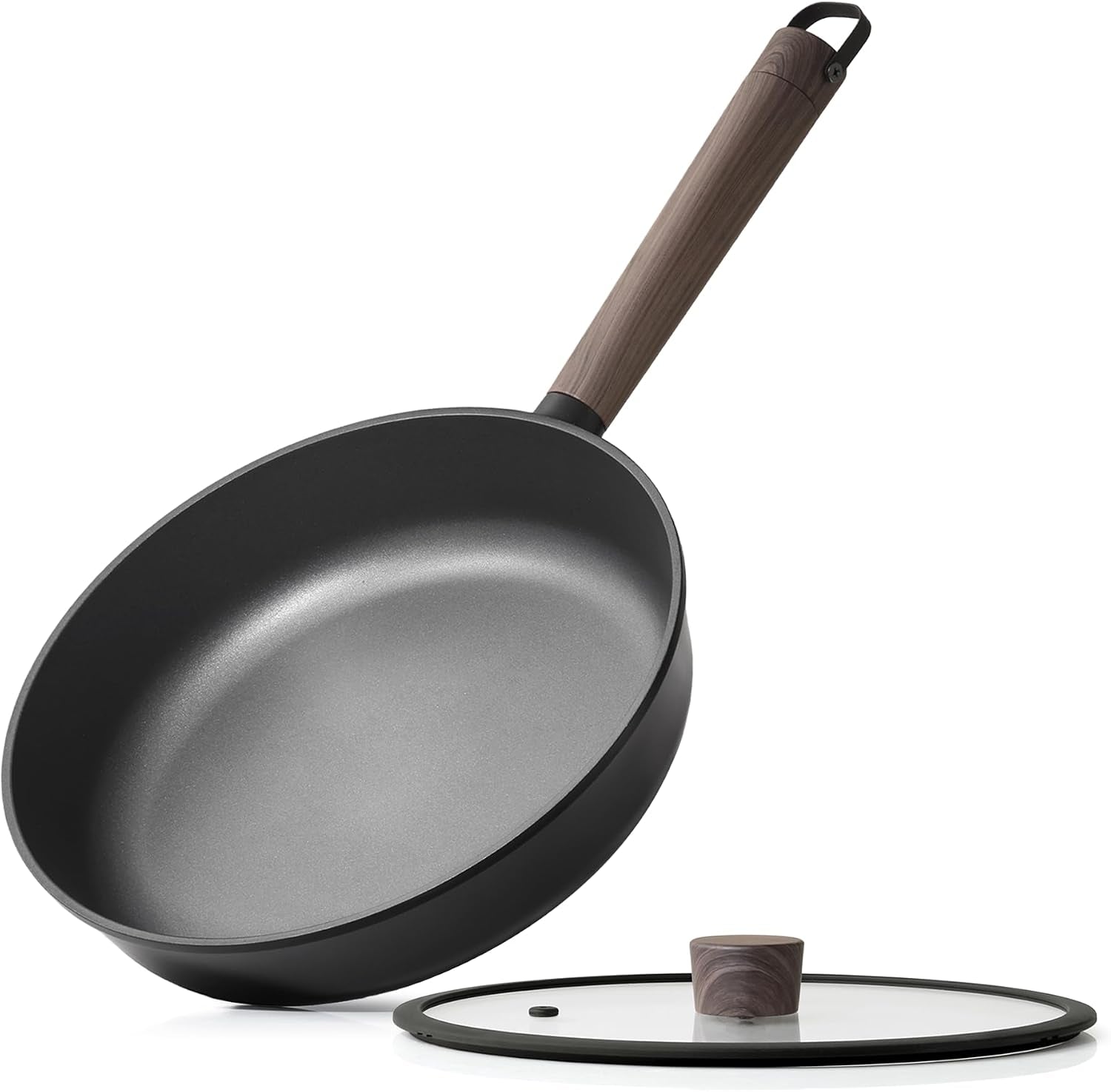 9-5-non-stick-frying-pans-skillet-with-lid-pfoa-pfos-free-non-toxic-healthy-chefs-pan-for-eggs-works-as-small-wok-for-cooking-kitchen-home-essentials-induction-compatible-black