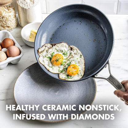 Paris Pro Hard Anodized Healthy Ceramic Nonstick, 10" Frying Pan Skillet, Pfas-Free, Dishwasher Safe, Grey2