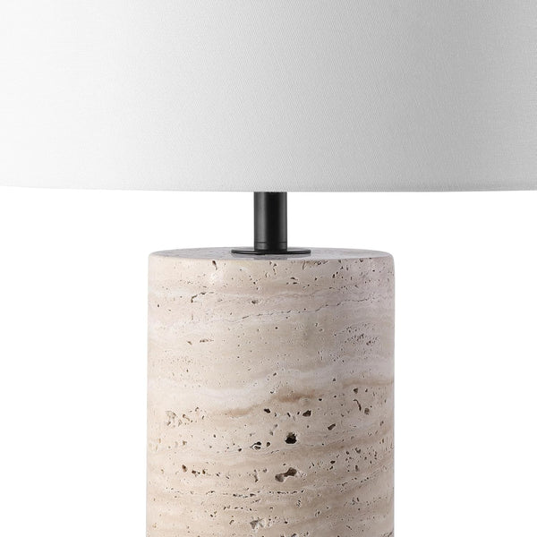 SAFAVIEH Couture Lighting Collection Rynetta Light Brown/White 24-Inch Dimmable Table Lamp for Bedroom Living Room Home Office Desk Nightstand (LED Bulb Included)3