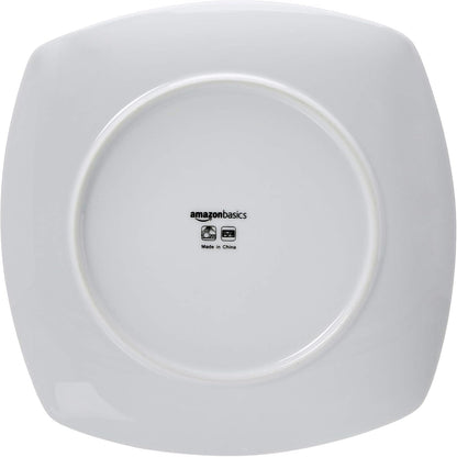 Square Dinnerware Set for 6, Plates and Bowls for Kitchen, 18-Piece, Dishwasher and Microwave Safe, Modern Beams3