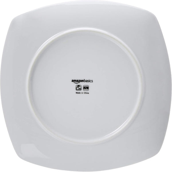Square Dinnerware Set for 6, Plates and Bowls for Kitchen, 18-Piece, Dishwasher and Microwave Safe, Modern Beams3