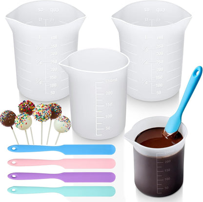 Silicone Cups for Melting Chocolate, 7 Pcs Cups and Spatulas Set1