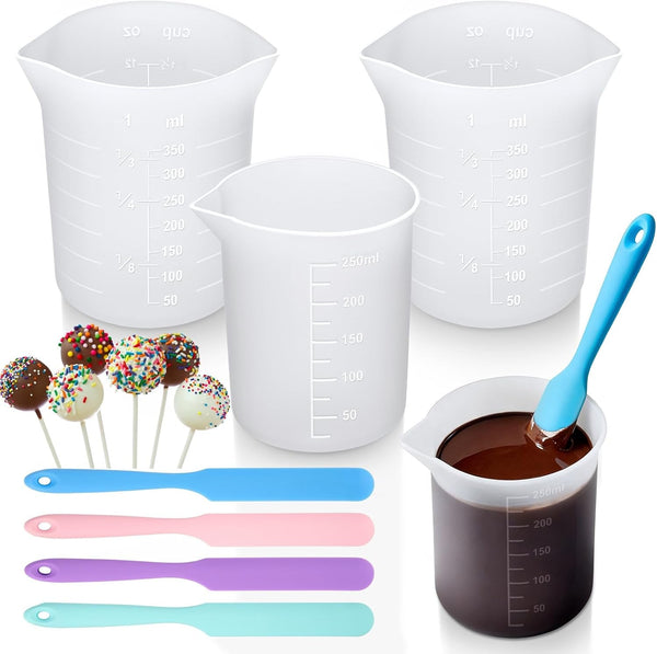 Silicone Cups for Melting Chocolate, 7 Pcs Cups and Spatulas Set1