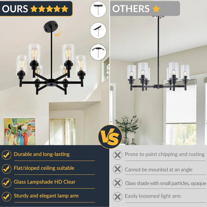 Black Farmhouse Chandeliers for Dining Room Light Fixtures over Table8