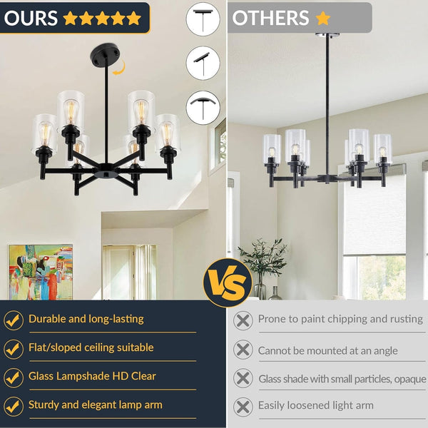 Black Farmhouse Chandeliers for Dining Room Light Fixtures over Table8
