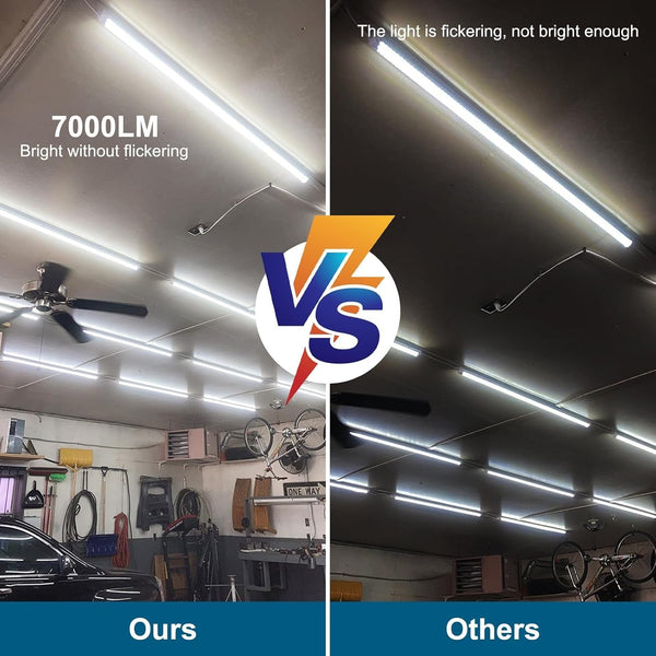 Led Shop Lights,Led Shop Lights 4FT 50W 6500K 7000LM Clear White,Shop Light 4FT 110V Linkable Integrated V-Shape for Shop Garage,Warehouse,Workbench and Workshop Commercial Bay Lighting(2-Pack)5