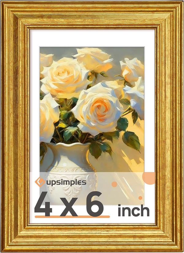 4X6 Picture Frame, Vintage Frames Decor, 1Pack Gold1