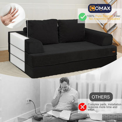 Futon Sofa Bed, Convertible Sofa Bed, Folding Boneless Couches4