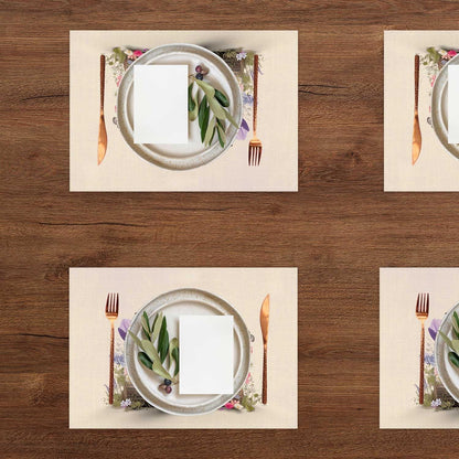 Spring Gnome Floral Placemat Set of 4 Spring Summer Placemats Seasonal Table Mats for Indoor Outdoor Home Kitchen Dining Decor Party Farmhouse Burlap Table Mats 12X18 Inch6
