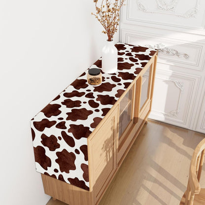 Linen Watercolor Cow Print Table Runner 72 Inches Long Cowhide Tablecloth Farm House Barnyard Animals Western Party Home Kitchen Table Decoration5