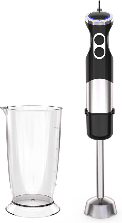 Immersion Blender Handheld, 12 Speed & Turbo Mode Hand Mixer Electric for Kitchen, 2 in 1 Stick Portable Blender with Beaker for Baby Food, Smoothie, Puree, Soup1