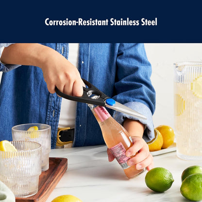 Kitchen Scissors Multi-Purpose Kitchen Shears Made in Japan | Kitchen Shears for Poultry, Herbs & Packaging. Built-In Bottle Opener, Comfortable Grip, Dishwasher Safe.4