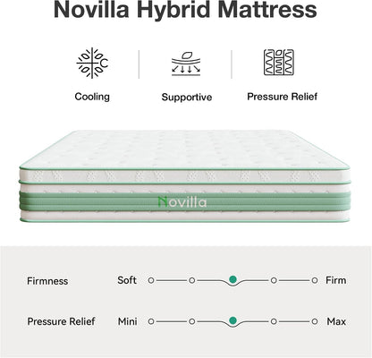 King Size Mattress 14 Inch, Hybrid Mattress in a Box|Gel Memory Foam & Individual Pocket Springs, Medium Firm, Motion Isolation, Cool Sleep & Pressure Relief, Certipur-Us5