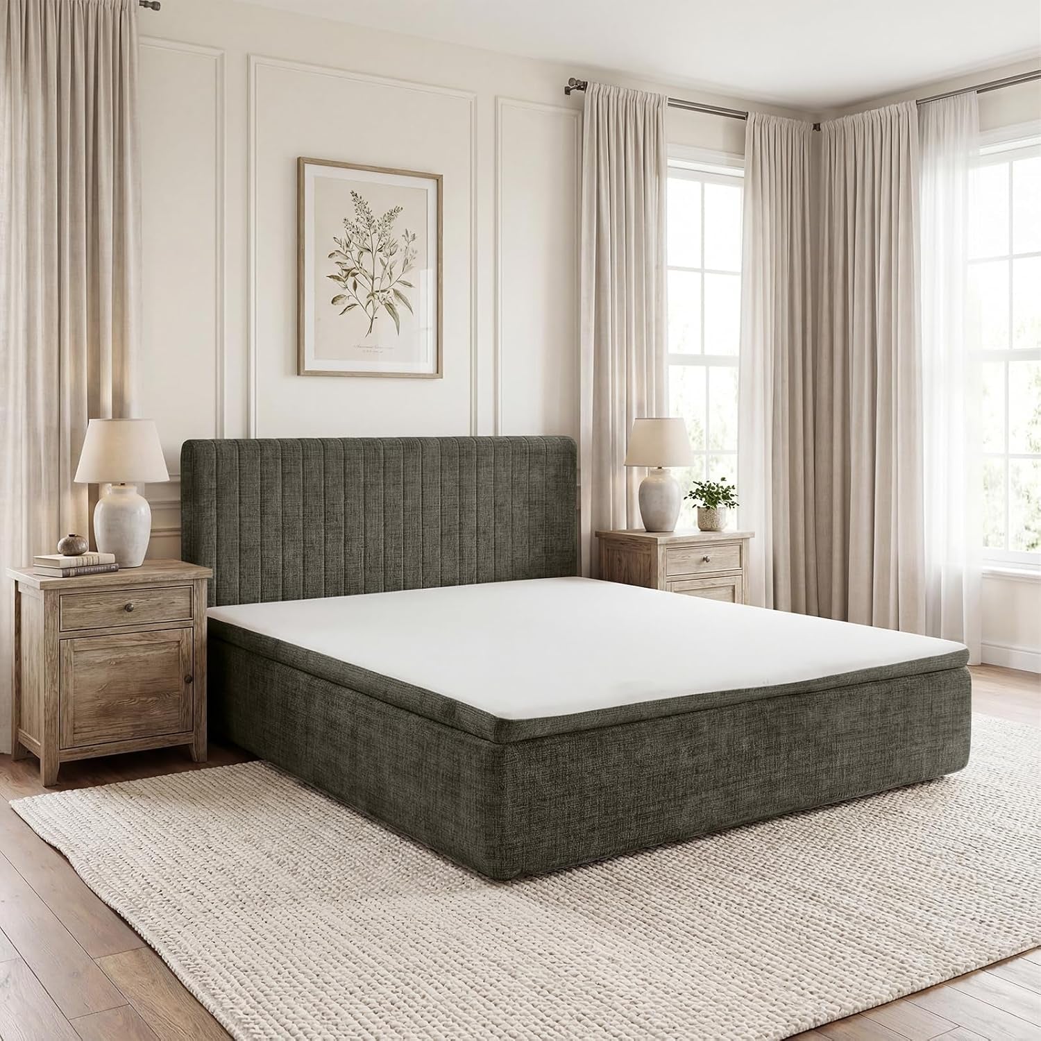 king-compression-bed-boneless-bed-frame-with-mattress-and-headboard