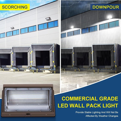LED Wall Pack Light, 120W 5000K 15840LM Outdoor Security Floodlight5