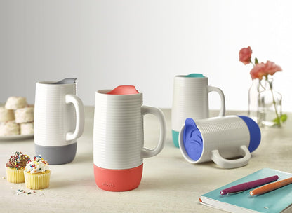 Jane 18Oz Ceramic Travel Mug with Handle, Splash-Resistant Slider Lid and Built-In Coaster, Perfect for Coffee and Tea, BPA Free, Dishwasher Safe, Holiday Gift Her Him, Yucca | Splash-Resistant Ceramic Coffee Tumbler with Handle and Silicone Base. Bpa-Free, Great for Hot Drinks, Tea, and Gifting.5