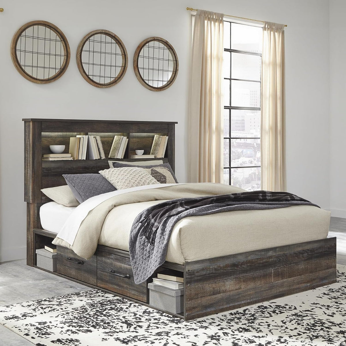 signature-design-by-ashley-queen-bookcase-bed-with-4-storage-drawers