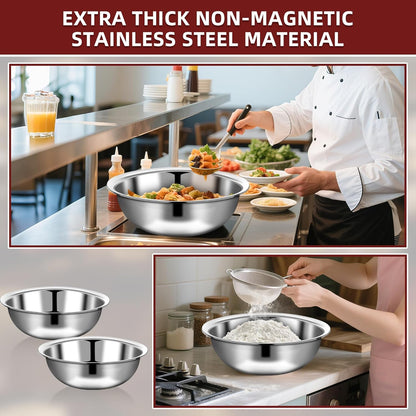6 Pcs Stainless Steel Mixing Bowls Large for Salad, 13 Inch 7 Qt5