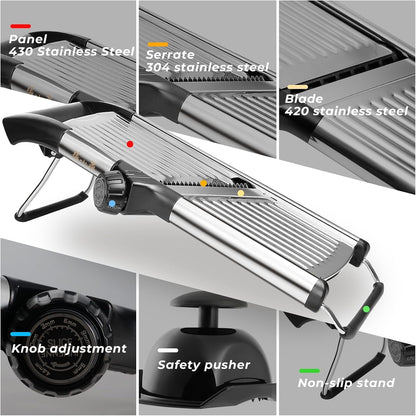 Adjustable Mandoline Slicer 5-In-1 Stainless Steel Vegetable Cutter4