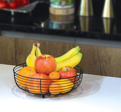 Countertop Fruit Bowl, Wire Basket for Fruits, Breads, Vegetables,Snacks, Black9