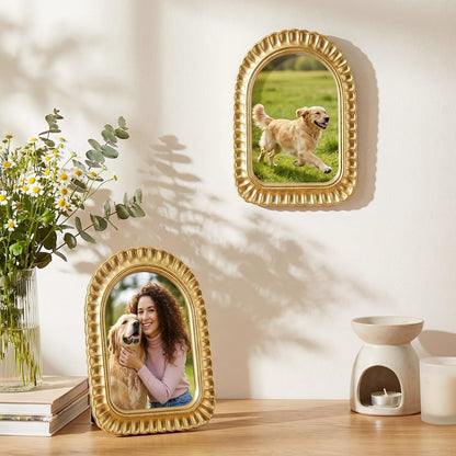 4X6 Inch Gold Petal Arched Picture Frame Vintage Scalloped6