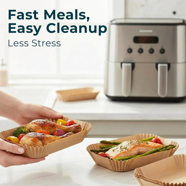 Cathy Yoder'S XL Rectangle Air Fryer Liners, 128 PCS 10.6 Inch Air Fryer Liners Disposable Rectangular, 8-12 QT Easy Cleanup Rectangular-Shape Airfryer Liner Parchment Paper for Cooking & Baking7