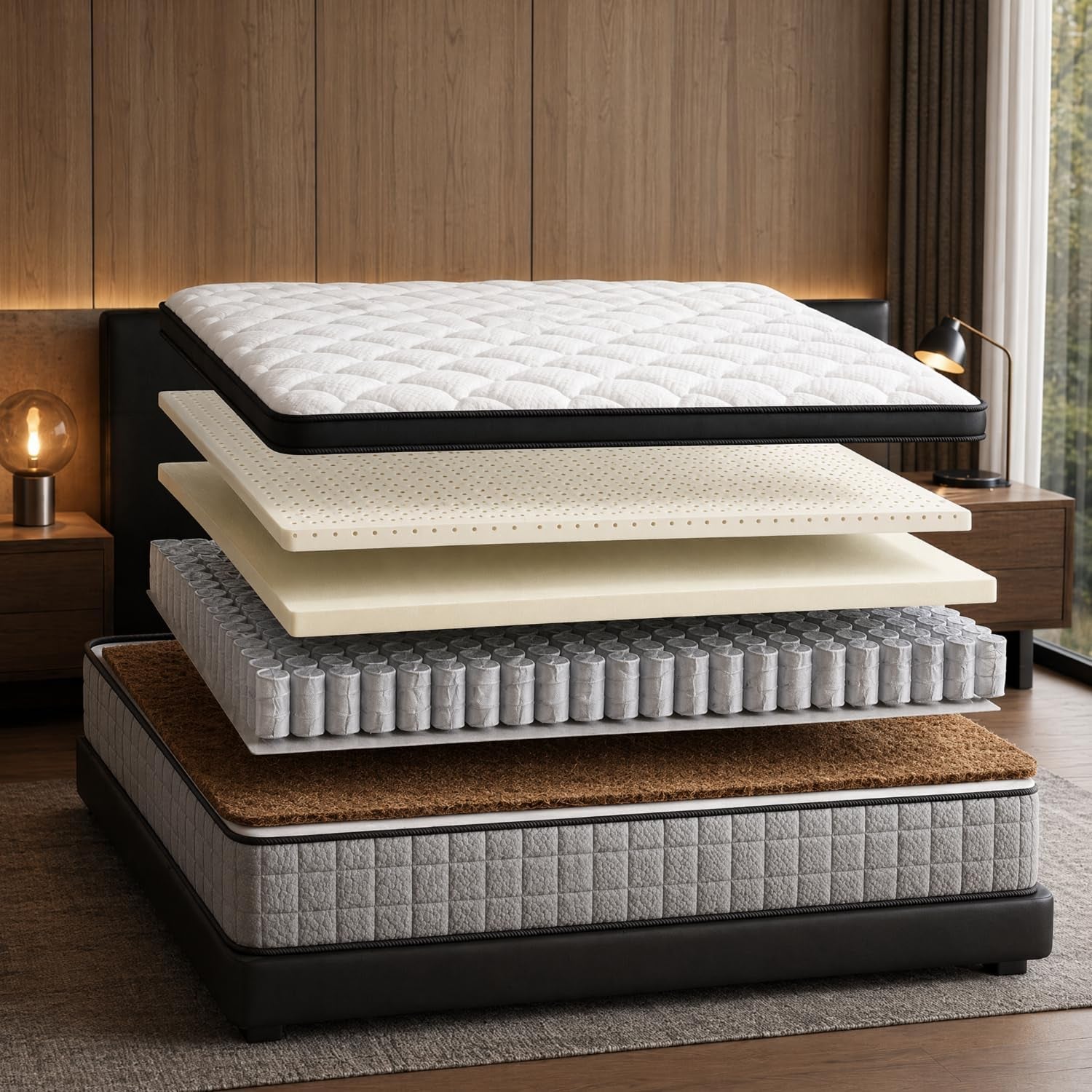 12-inch-full-mattress-memory-foam-and-spring-hybrid-mattress-medium-firmness-lumbar-support-suitable-for-home-bedrooms-and-hotels-boxed-with-pressure-relief-and-sound-insulation-features