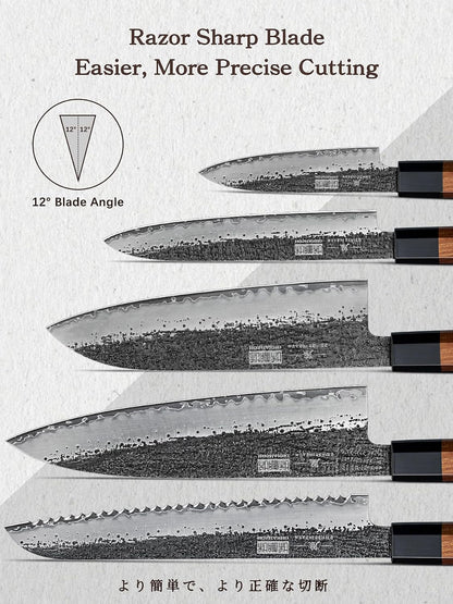 5 Pieces Knife Set, 10CR15MOV High Carbon Steel Chef Knife Set5