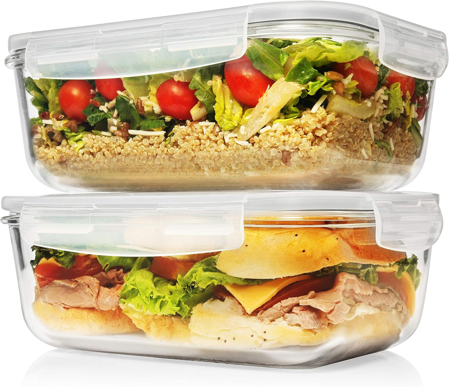 8-cups-63-oz-4-piece-2-containers-2-lids-large-glass-food-storage-baking-containers-with-locking-lids-ideal-for-storing-food-vegetables-or-fruits-bpa-free-leak-proof-microwave-oven-safe