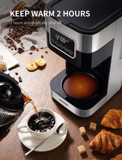 10-Cup Programmable Coffee Maker, Regular & Strong Brew Drip Coffee Machine for Home and Office, Auto Shut Off, Permanent Filter, Silver5