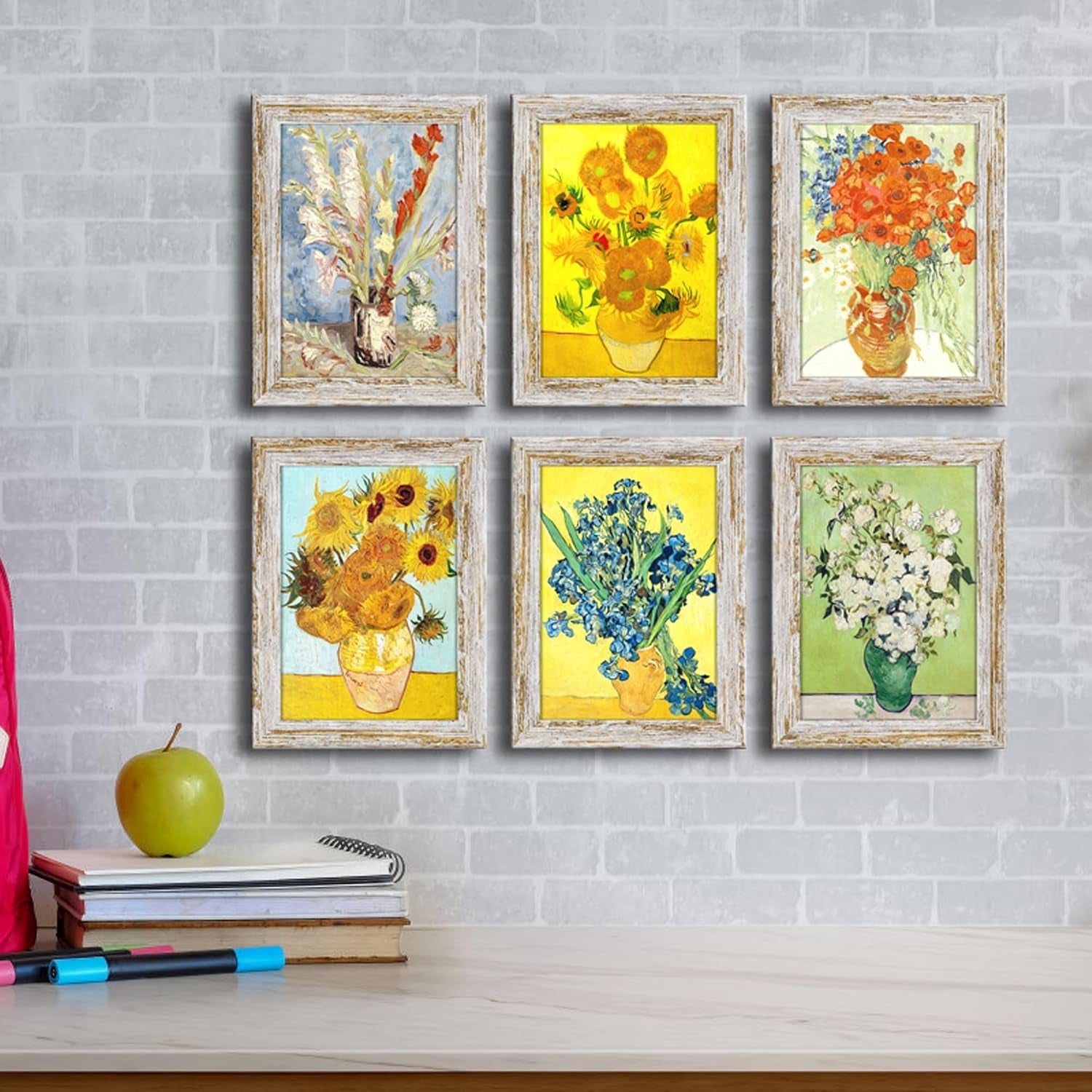 rustic-distressed-retro-style-white-photo-frame-5x7-picture-frame-set-of-6-with-real-glass-for-pictures-4x6-with-mat-or-5x7-without-mat-wall-gallery-or-tabletop-display