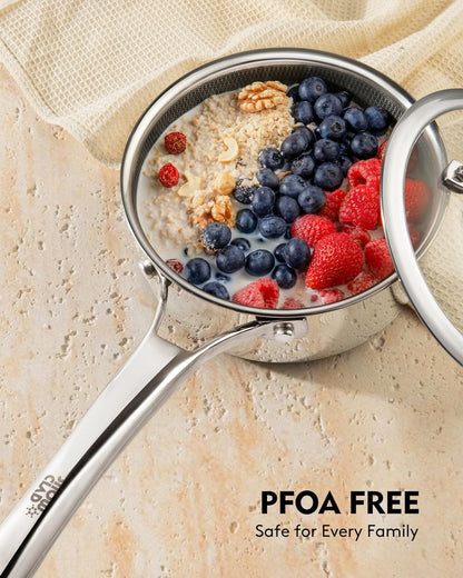 Pots and Pans Set Non Stick | Stainless Steel Kitchen Cookware | 20 Pcs | PFOA Free | Hybrid | Induction Compatible | Frying Skillet, Saucepans, Saute Pan & Stock Pot3